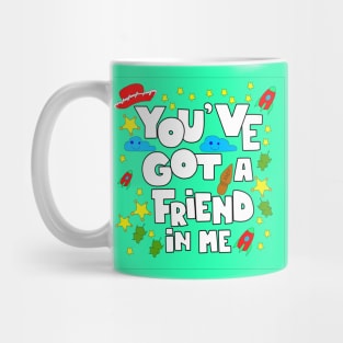 Got a friend with toys and fun graphic tees ecopop in green Mug